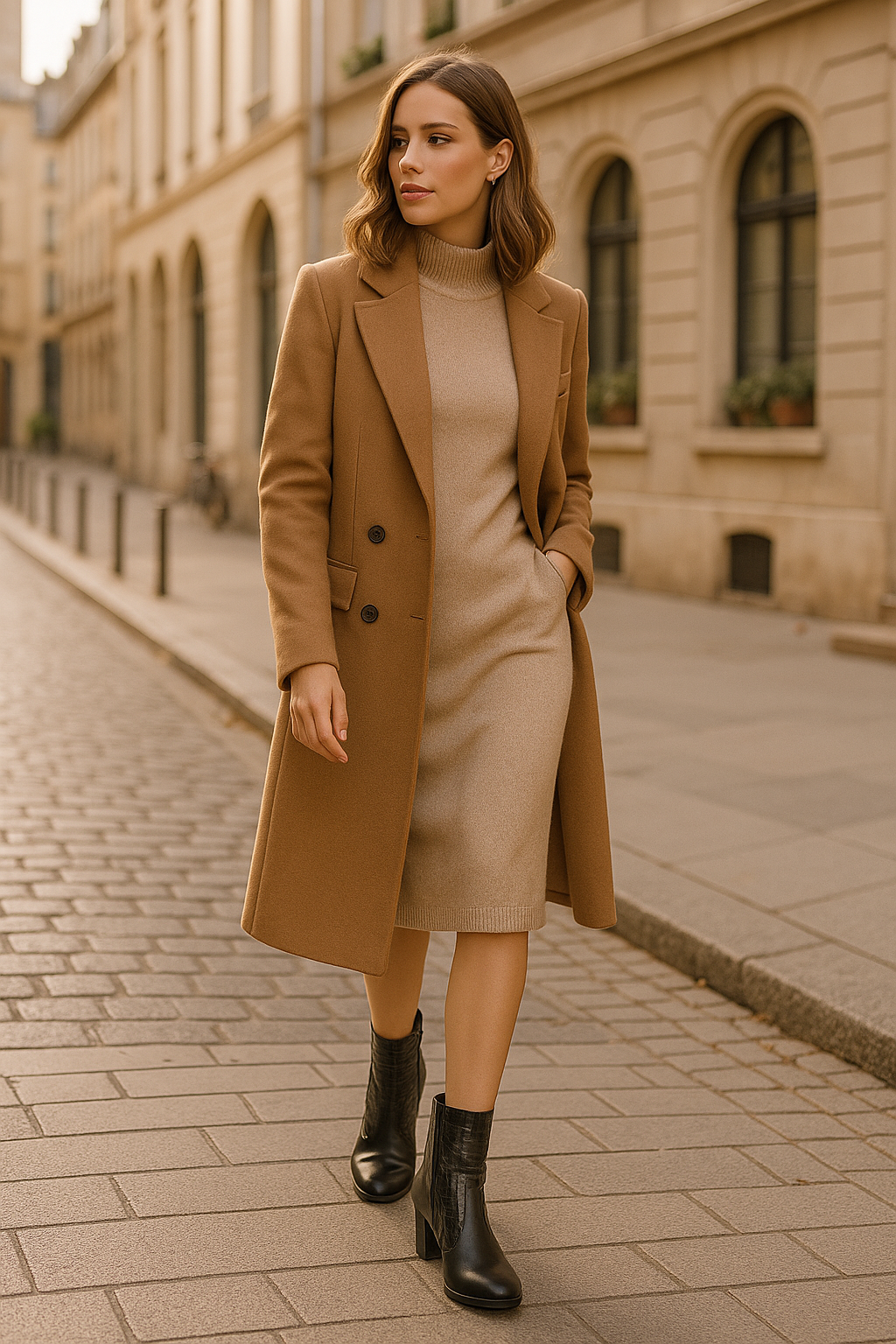 Women’s Black Genuine Leather Ankle Boots with Croco Embossing & 5 cm Block Heel | Ingrid Shoes